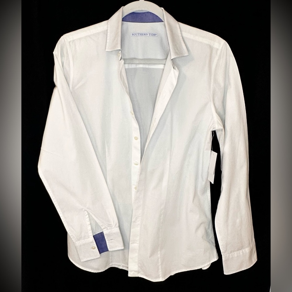 Southern Tide White Fitted Botton Down Fitted Women’s Shirt NEW Sz 4